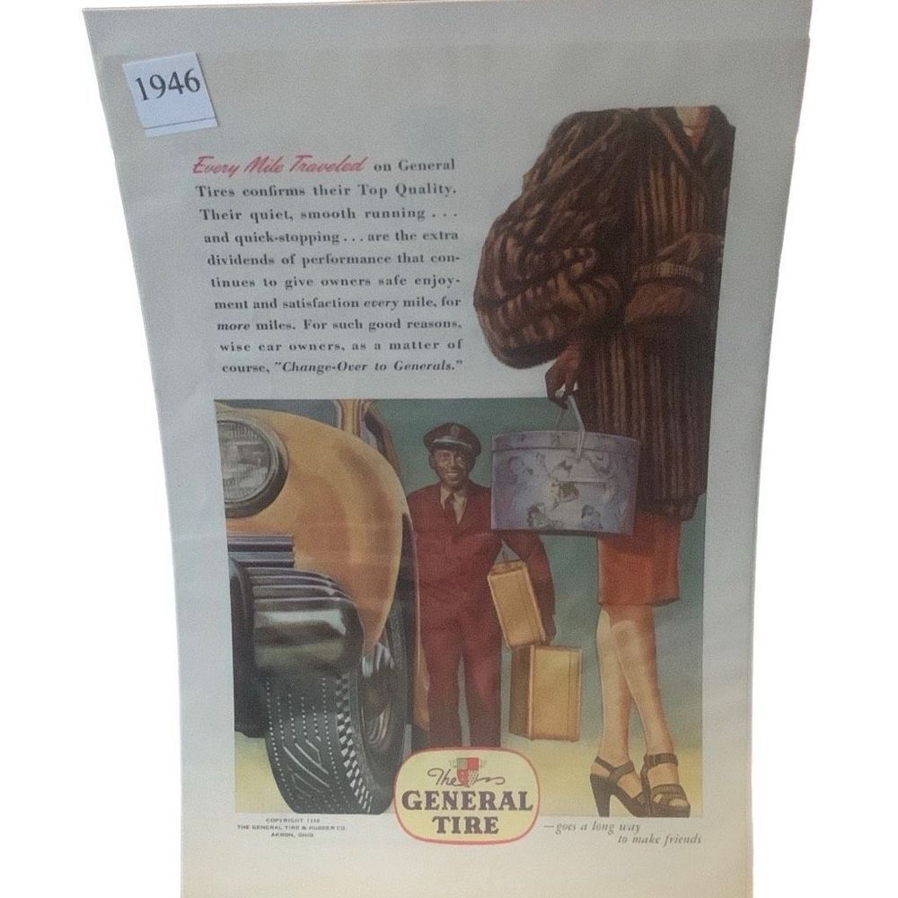 Vintage 1946 General Tire Every Mile Traveled Ad Advertisement